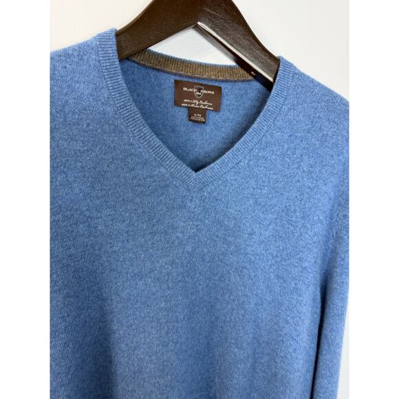 Jos A Bank Men's V Neck Cashmere Sweater Preppy Luxury Sz XL Blue - Picture 5 of 9